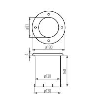 Spot exterieur encastrable orientable BERG AD inox 304 double presse-étoupe