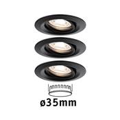 Encatrés PAULMANN Nova mini Coin rond orientable LED 3x4W 310lm Noir dép/Alu - 9