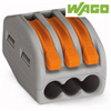 WAGO Borne 3 connecteurs avec levier pour fil souple & rigide. 222-413 L'unit