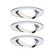 Kit encastré PAULMANN Nova Coin 3 niv grad rond noir LED 3x6W 2700K 230V Chrome/