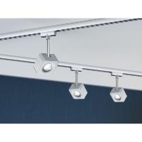 Urail Spot sur rail LED Cube chrome mat 8W PAULMANN 95510