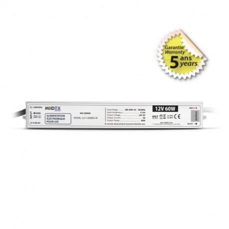 Alimentation électronique LED 60W 240V 12V DC IP67.