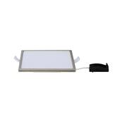 Panneau encastré LED Areo IP23 carré 12 W 3000 K Nickel mat