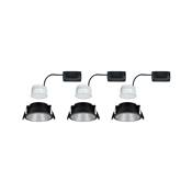 Kit encastrés PAULMANN Cole Coin 3StepDim rd fixe LED 3x6W 2700K 230V noir/argen