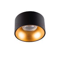 Spot encastrable fixe rond noir/doré pour LED Kanlux 27575