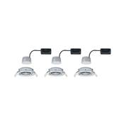 Kit encastré PAULMANN Nova Coin 3 niv grad rond noir LED 3x6W 2700K 230V Chrome/