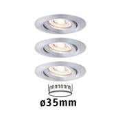 Encastré PAULMANN Nova mini Coin rond orientable LED 3x4W 310lm alu tourné/alu -