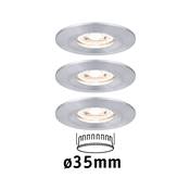 Encastré PAULMANN Nova mini Coin rond fixe IP44 LED 3x4W 310lm alu tourné/alu -