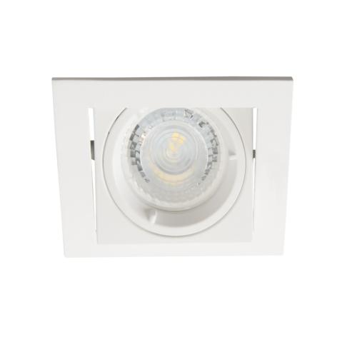 Spot encastrable downlight orientable carré finition blanc 26753