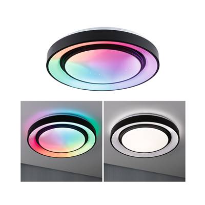 Plafonnier PAULMANN Rainbow Dynamic RGB TunW LED 38,5W 475mm Blanc/Noir 230V Syn