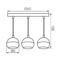 Suspension triple Galoba noir mat GU10 33685