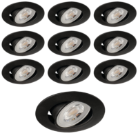 10 x Spot LED extra-plat noir Kanlux 4.8W 36 230V Blanc Neutre