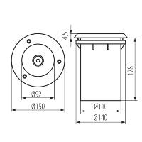 4 x Spot encastrable extérieur pour led 230V E27 acier brossé